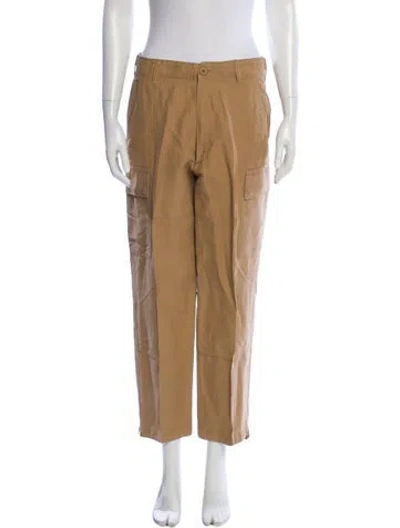 Pre-owned Polo Ralph Lauren Linen Straight Leg Pants In Brown