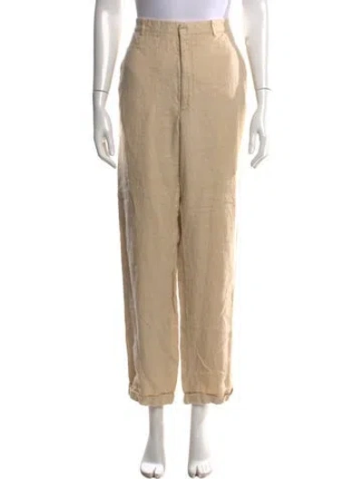 Pre-owned Polo Ralph Lauren Linen Straight Leg Pants In Neutral