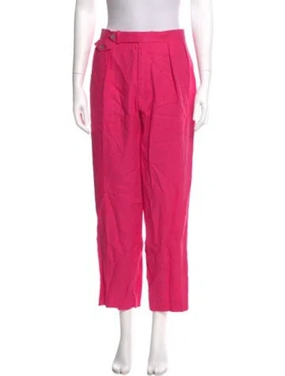 Pre-owned Polo Ralph Lauren Linen Straight Leg Pants In Pink