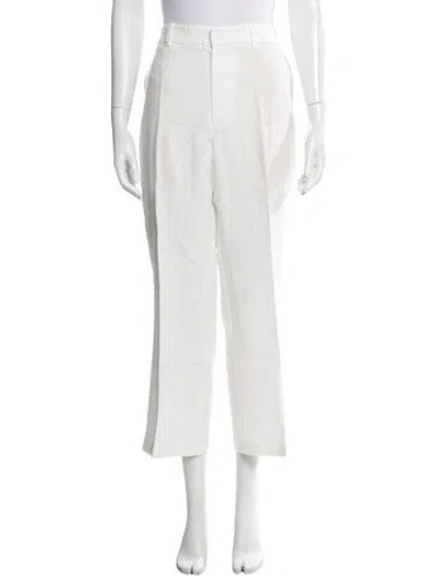Pre-owned Polo Ralph Lauren Linen Straight Leg Pants In White