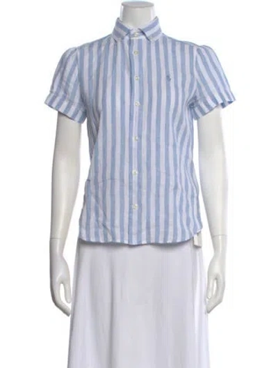 Pre-owned Polo Ralph Lauren Linen Striped Polo In Multi
