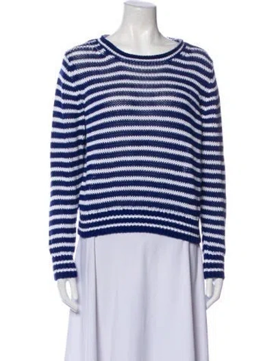 Pre-owned Polo Ralph Lauren Linen Striped Sweater In Blue