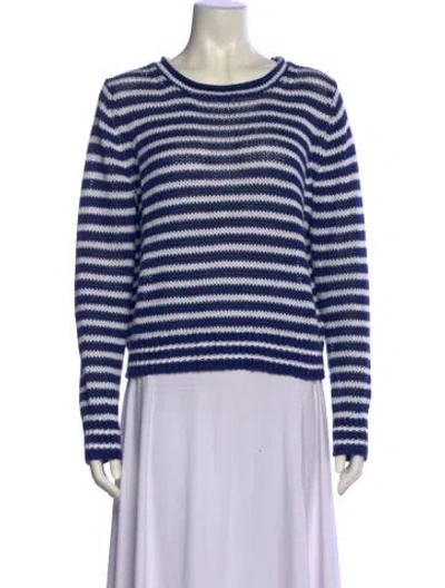 Pre-owned Polo Ralph Lauren Linen Striped Sweater In Blue