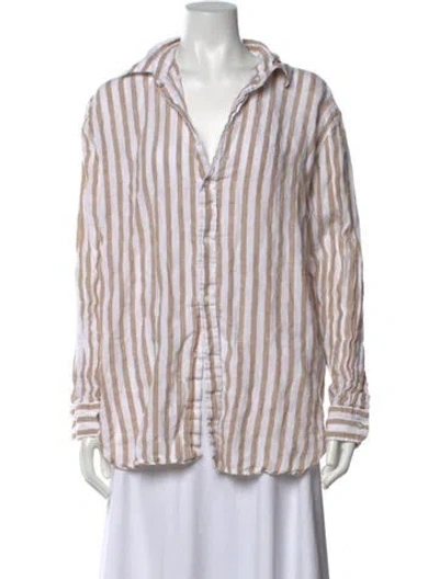 Pre-owned Polo Ralph Lauren Linen Striped Top In Neutrals