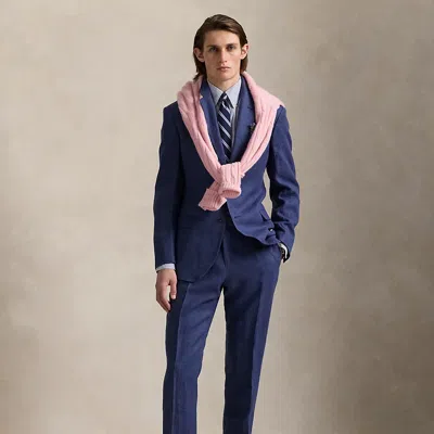Polo Ralph Lauren Linen Suit Trouser In Bright Navy