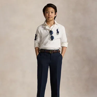 Polo Ralph Lauren Kids' Linen Suit Trouser In Dark Navy