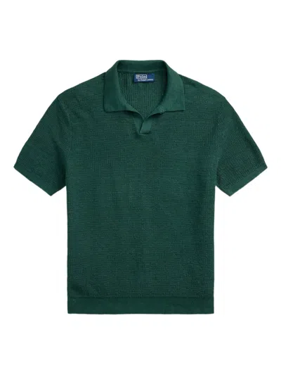 Polo Ralph Lauren Johnny Collar Rib Cotton Polo Sweater In Green