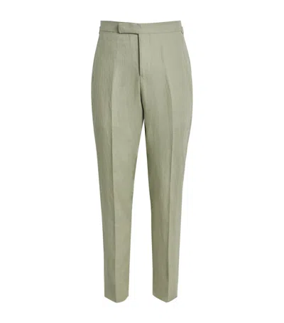Polo Ralph Lauren Linen Tailored Chinos In Green