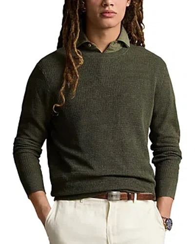 Polo Ralph Lauren Linen Textured Regular Fit Sweater In Thermal Green