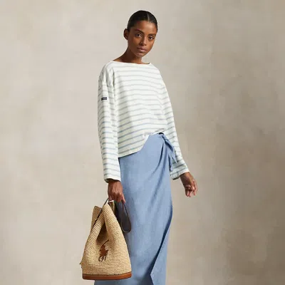 Polo Ralph Lauren Linen Tie-wrap Skirt In Channel Blue