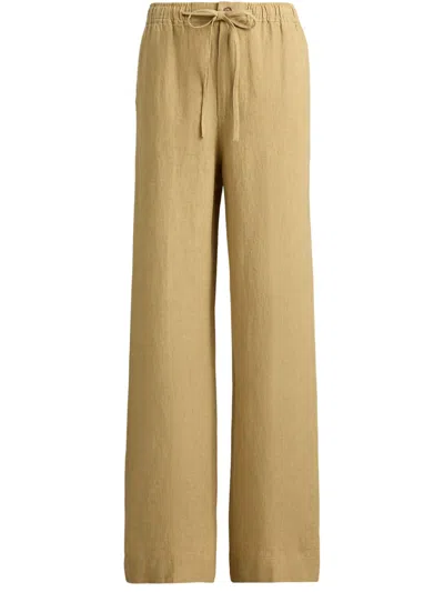 Polo Ralph Lauren Linen Trousers In Neutral
