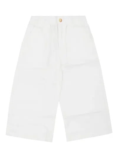Polo Ralph Lauren Kids' Linen Trousers In White