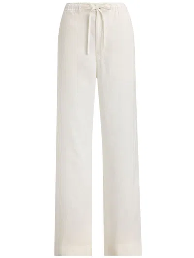 Polo Ralph Lauren Linen Trousers In White