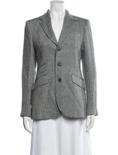 Pre-owned Polo Ralph Lauren Linen Tweed Pattern Blazer In Neutrals