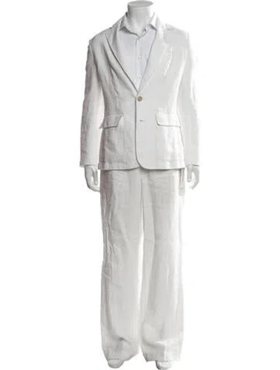 Pre-owned Polo Ralph Lauren Linen Two-piece Suit In White