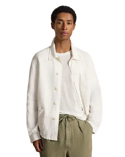 Polo Ralph Lauren Linen Utility Jacket In Ceramic White