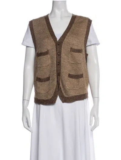 Pre-owned Polo Ralph Lauren Linen Vest In Brown