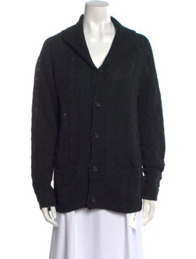 Pre-owned Polo Ralph Lauren Linen V-neck Sweater In Black