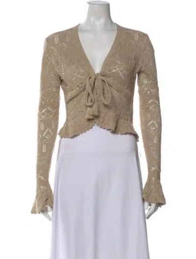 Pre-owned Polo Ralph Lauren Linen V-neck Sweater In Neutral
