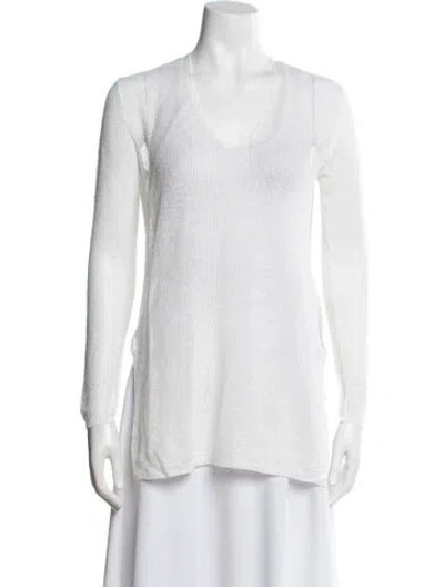 Pre-owned Polo Ralph Lauren Linen V-neck Top In Neutral