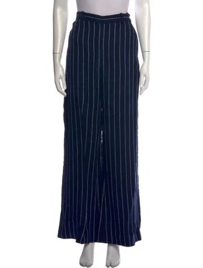 Pre-owned Polo Ralph Lauren Linen Wide Leg Pants In Blue