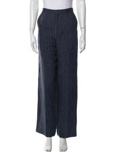 Pre-owned Polo Ralph Lauren Linen Wide Leg Pants In Brown
