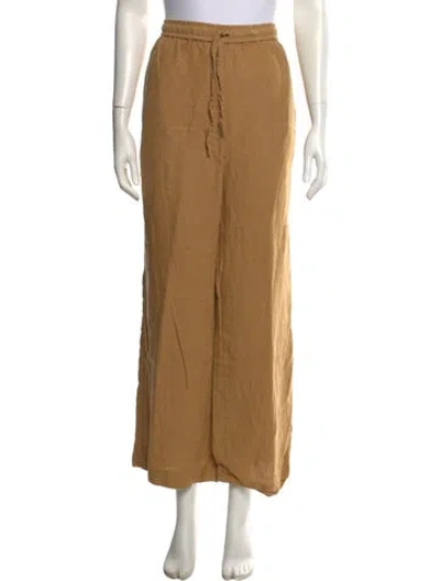Pre-owned Polo Ralph Lauren Linen Wide Leg Pants In Gold/metallic