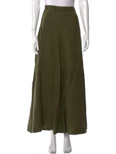 Pre-owned Polo Ralph Lauren Linen Wide Leg Pants In Green