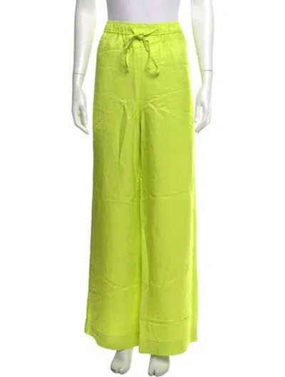 Pre-owned Polo Ralph Lauren Linen Wide Leg Pants In Green