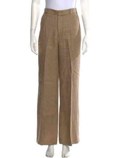 Pre-owned Polo Ralph Lauren Linen Wide Leg Pants In Neutral