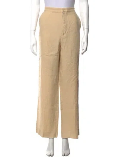 Pre-owned Polo Ralph Lauren Linen Wide Leg Pants In Neutrals