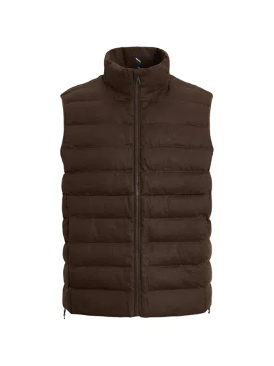 Polo Ralph Lauren Linen Woven Gilet In Brown