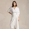 Polo Ralph Lauren Linen Wrap Skirt In White