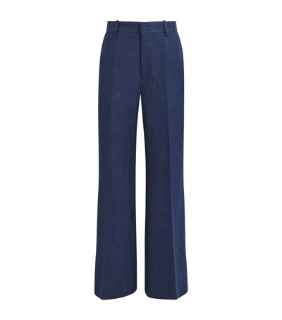 Polo Ralph Lauren Linen-cotton Beaton Trousers In Blue
