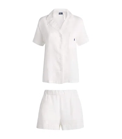 Polo Ralph Lauren Linen-cotton Short Pyjama Set In White