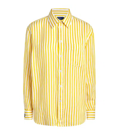Polo Ralph Lauren Linen-cotton Stripe Shirt In Yellow