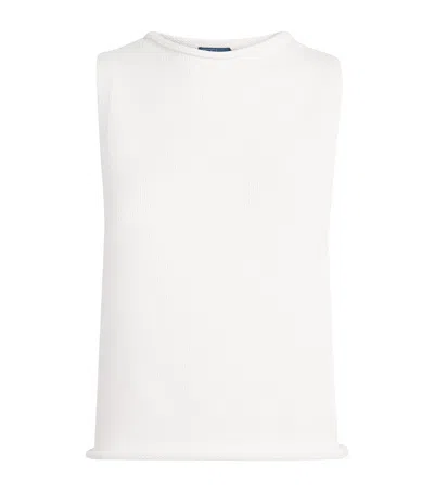 Polo Ralph Lauren Linen-cotton-blend Sweater Vest In White