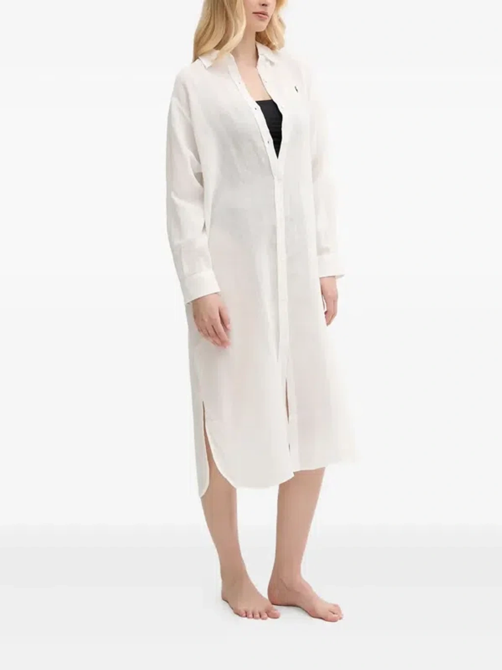 linen dress shop Linen Dress with pockets, Tea Dress in Linen, USA Oatmeal / L main image 1