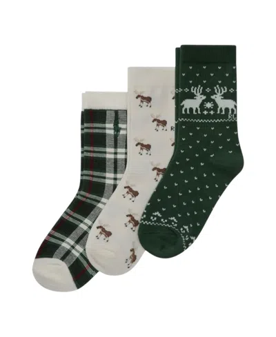 Polo Ralph Lauren Kids' Little And Big Boys 3-piece Embroidered Socks Set In Green