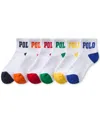 Polo Ralph Lauren Little & Big Boys Performance Polo Logo Cushioned Crew Socks, 6-pack In White