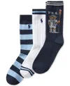 Polo Ralph Lauren Little & Big Boys Rowing Bear Crew Socks, 3-pack