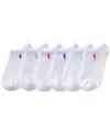 Polo Ralph Lauren Little & Big Girls Classic Solid Low-cut Socks, 6-pack In White