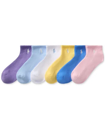 Polo Ralph Lauren Kids' Little & Big Girls Sport Quarter Socks, 6-pack In Open
