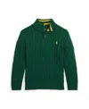 Polo Ralph Lauren Kids' Little And Toddler Boys Cable-knit Cotton Quarter-zip Sweater In New Forest