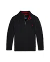 Polo Ralph Lauren Little And Toddler Boys Cable-knit Cotton Quarter-zip Sweater In Polo Black