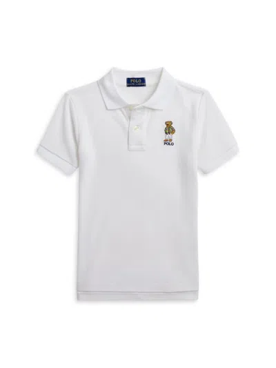 Polo Ralph Lauren Little Boy's & Boy's Bear Cotton Polo Shirt In Club White Bear