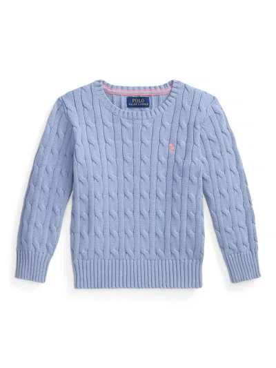 Polo Ralph Lauren Babies' Little Boy's & Boy's Cable-knit Combed Cotton Sweater In Blue