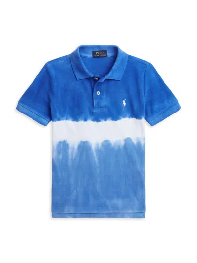 Polo Ralph Lauren Kids' Little Boy's & Boy's Dip-dye Mesh Polo Shirt In Heritage Blue Multi