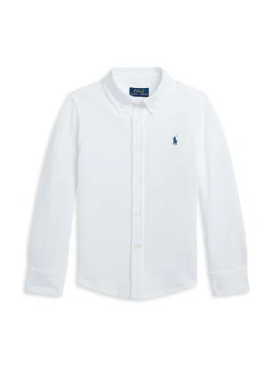 Polo Ralph Lauren Babies' Little Boy's & Boy's Featherweight Cotton Mesh Shirt In White