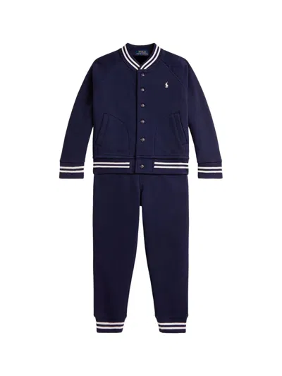 Polo Ralph Lauren Little Boy's & Boy's Fleece Varsity Jacket & Jogger Sweatpants Set In Refined Navy